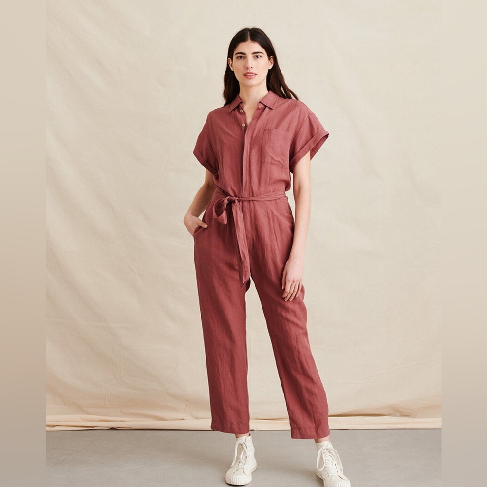 *NWT* Alex Mill Tie Waist Crop Jumpsuit (Rose Brown)